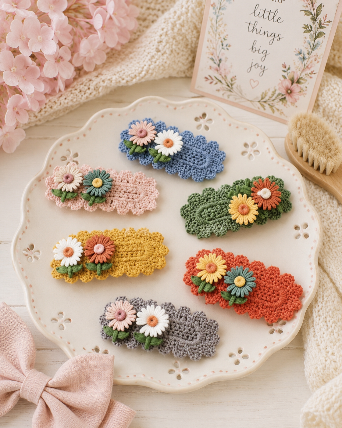 custom crochet hair clips – Petal Passion, Ammon ID