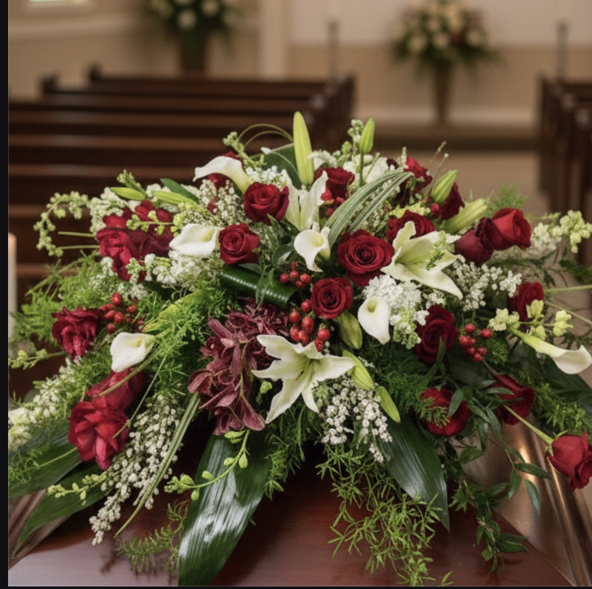 Everlasting Grace Casket Spray – Petal Passion, Ammon ID