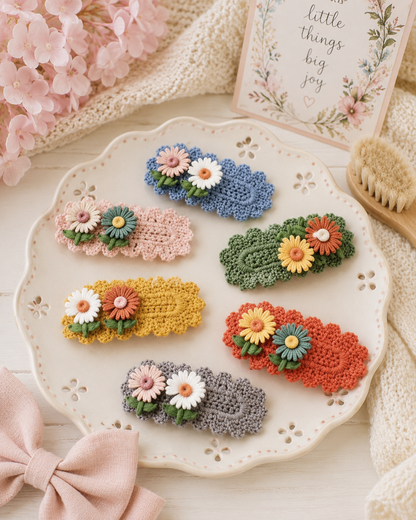 custom crochet hair clips –  Petal Passion, Ammon ID