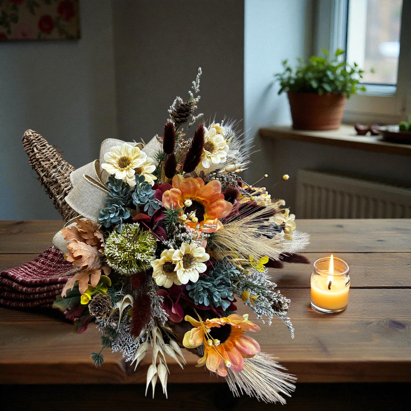 Artificial Floral Cornucopia