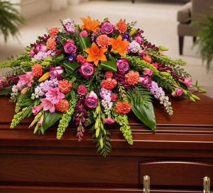 Sweet Sunrise Casket Spray –  Petal Passion, Ammon ID