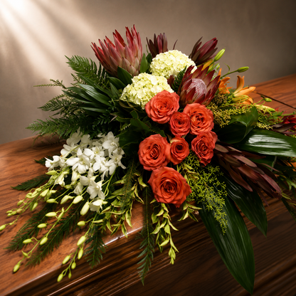 Island Farewell Casket Spray –  Petal Passion, Ammon ID