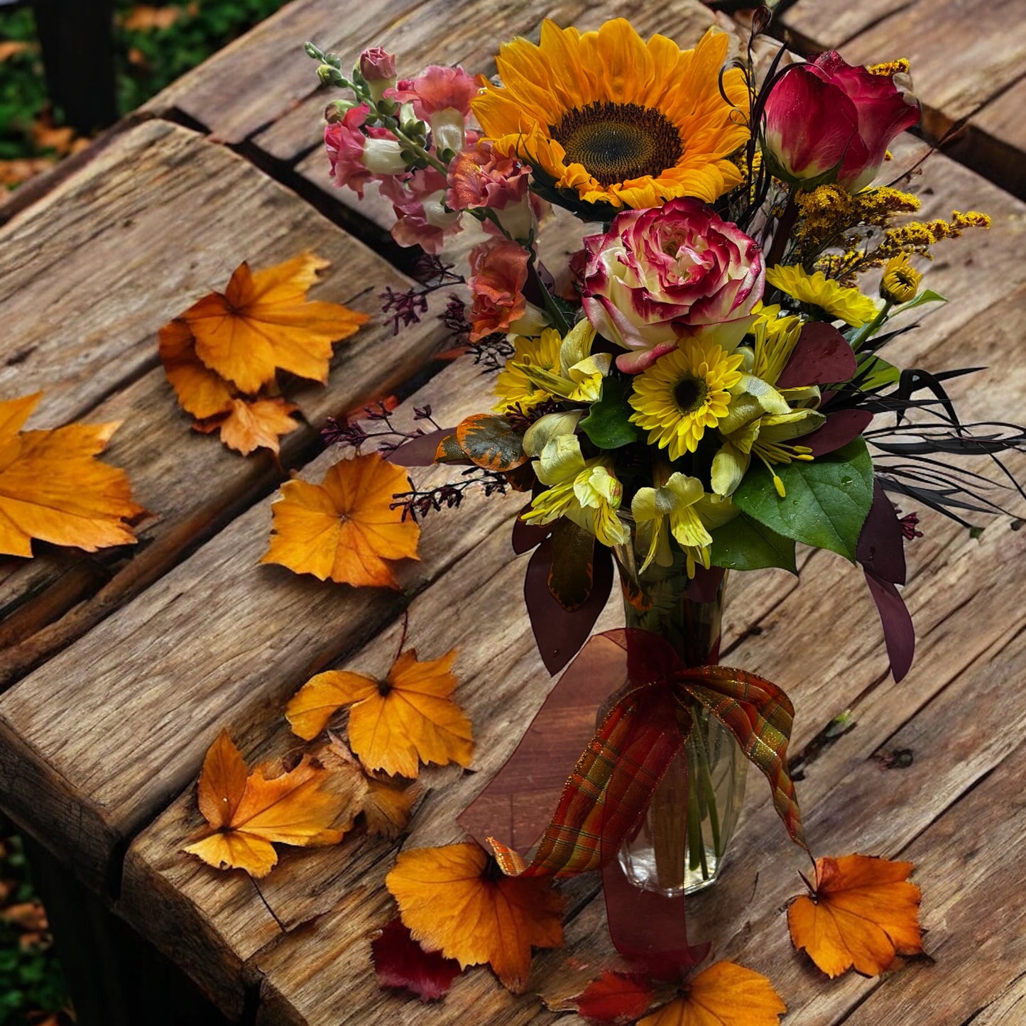 Golden Autumn Vase