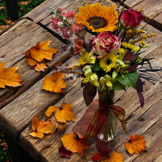 Golden Autumn Vase