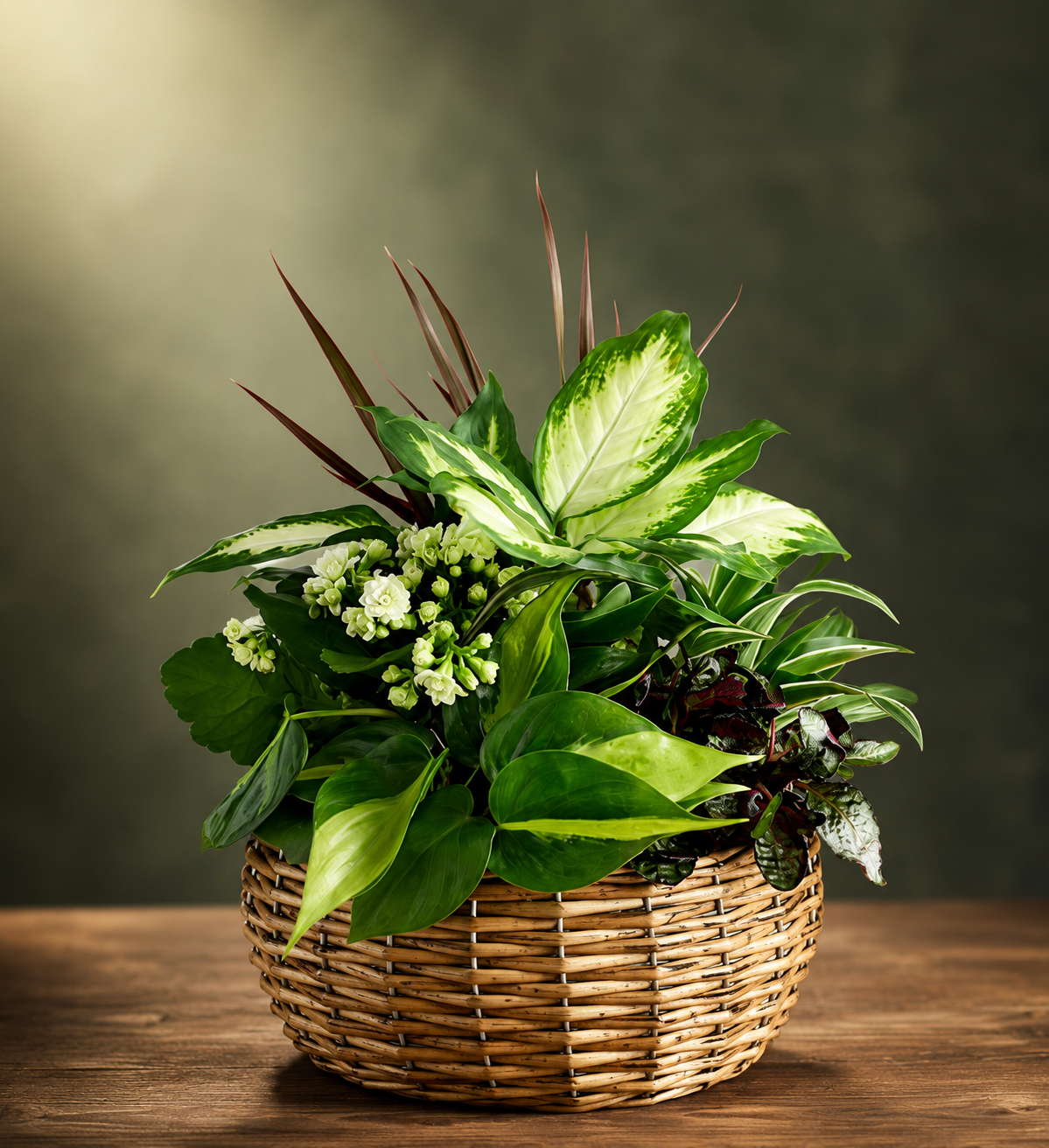 Lush Green Garden Basket