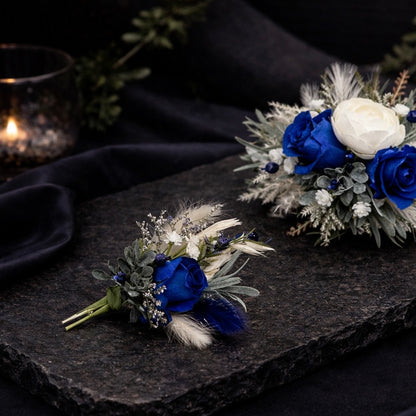 Navy Blue Freeze Dried Corsage and Boutonnière –  Petal Passion, Ammon ID