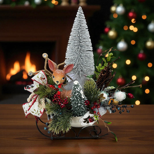 Artificial Woodland Winter Sleigh